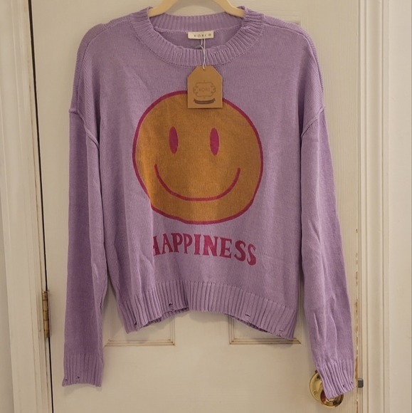 Kori America NWT Smiley Face Sweater Medium. - Picture 5 of 11